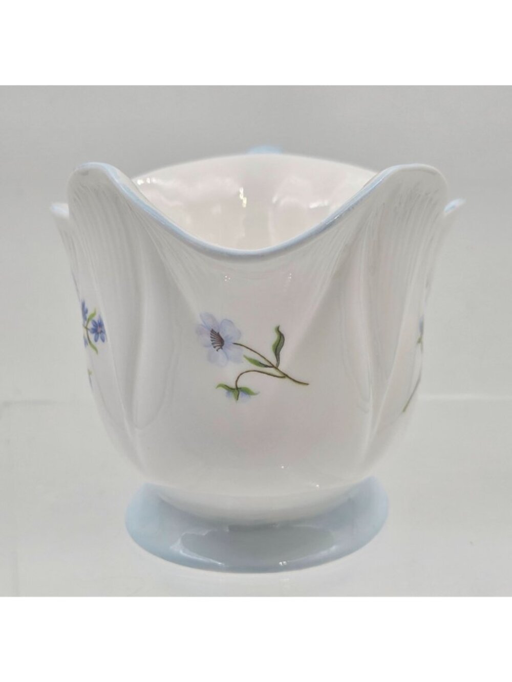 Shelley Blue Rock Dainty Gravy Boat Blue Trim Bone China English Botanical - Picture 4 of 10